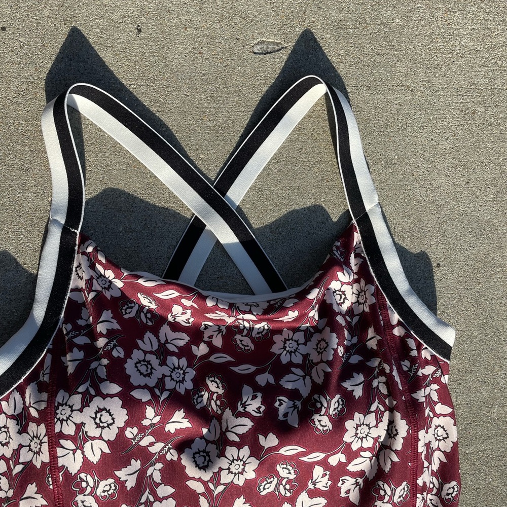 kate spade Burgundy Floral Tennis Dress with White Flowers - Picture 2 of 7